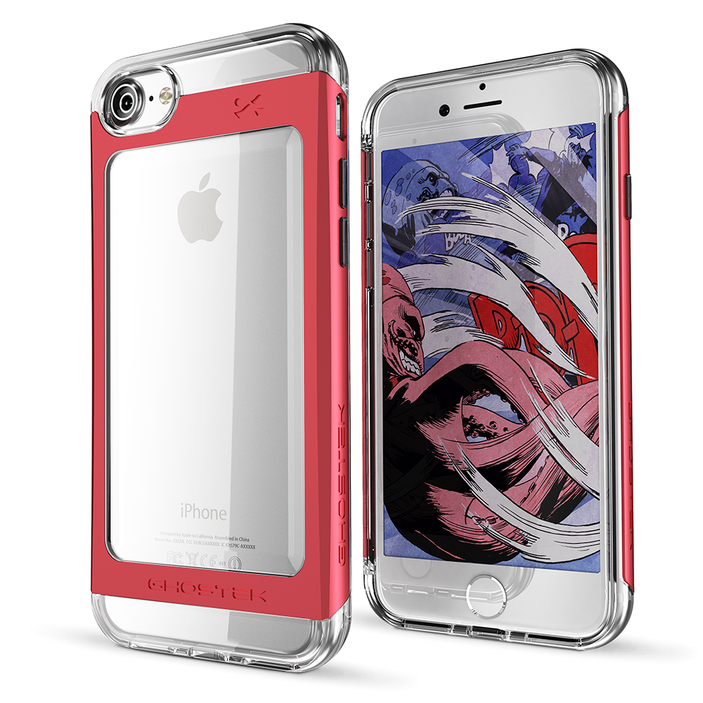 iPhone 8 Case, Ghostek® 2.0  Cloak 2.0 Red Series w/ Explosion-Proof Screen Protector | Aluminum Frame