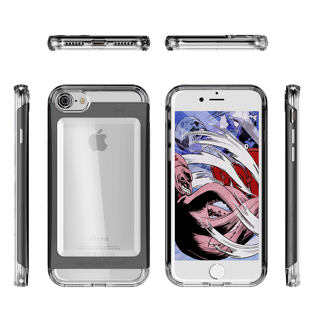 iPhone 7 Case, Ghostek® Cloak 2.0 Black w/ ExplosionProof Screen Protector | Aluminum Frame - PunkCase NZ