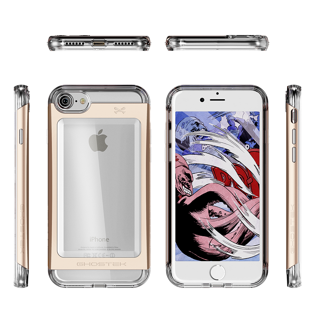 iPhone 7 Case, Ghostek® Cloak 2.0 Gold w/ Explosion-Proof Screen Protector | Aluminum Frame - PunkCase NZ