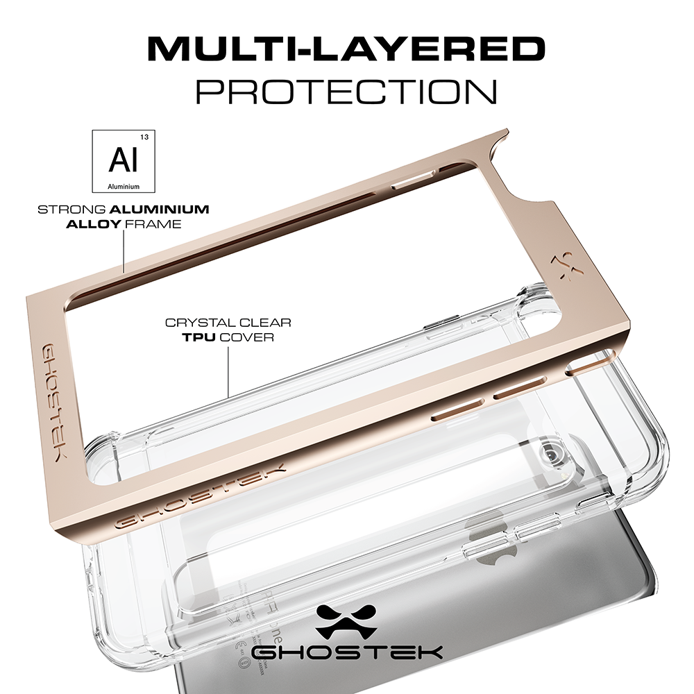 iPhone 7+ Plus Case, Ghostek Pink Cloak 2.0 Pink Series w/ Screen Protector | Aluminum Frame - PunkCase NZ