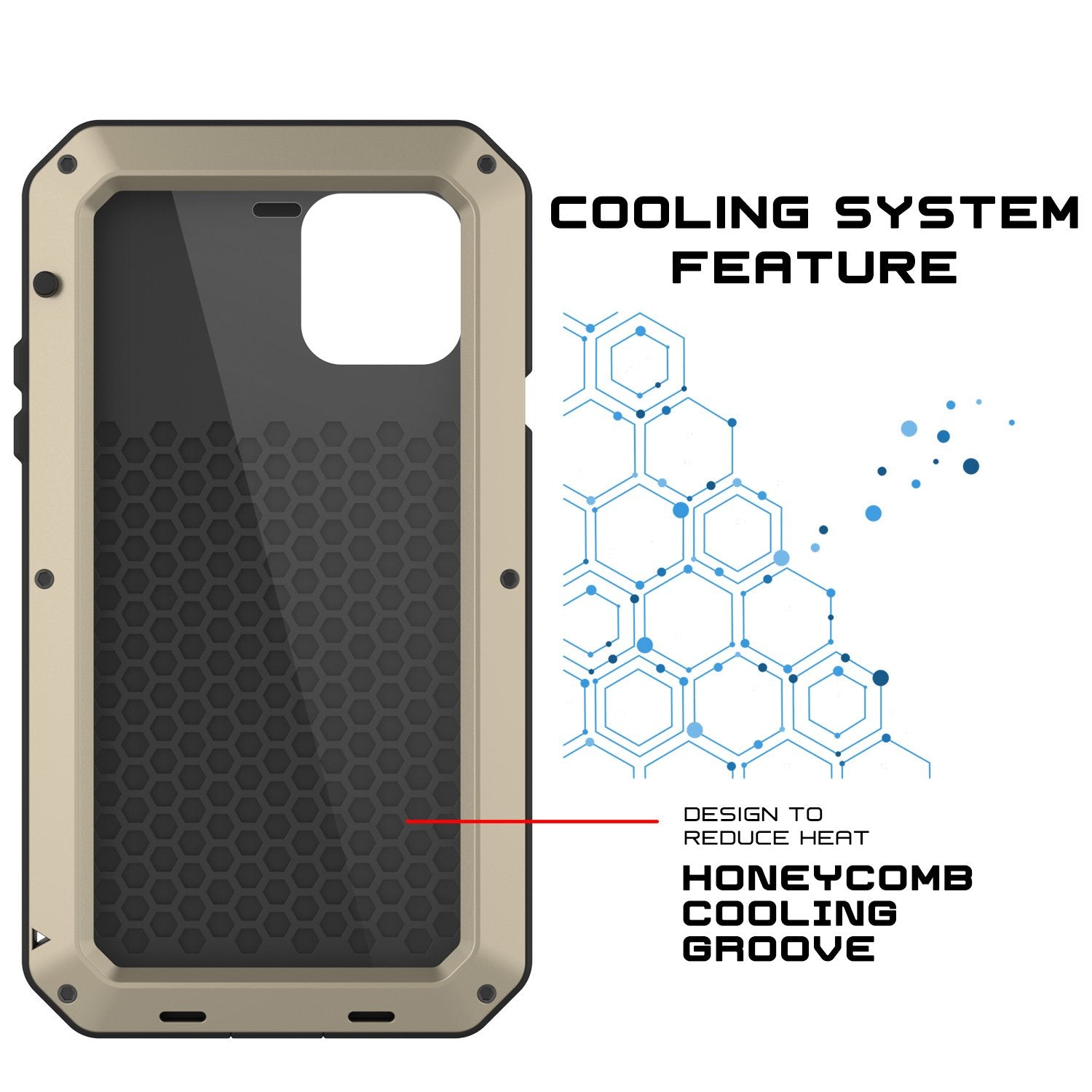 iPhone 11 Pro Max Metal Case, Heavy Duty Military Grade Armor Cover [shock proof] Full Body Hard [Gold]