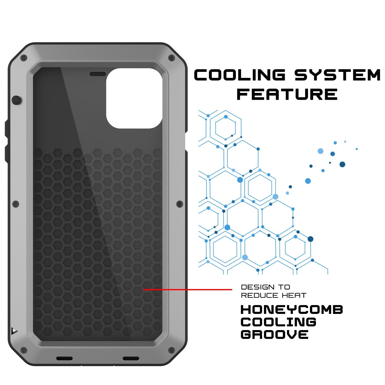 iPhone 11 Pro Max Metal Case, Heavy Duty Military Grade Armor Cover [shock proof] Full Body Hard [Silver]