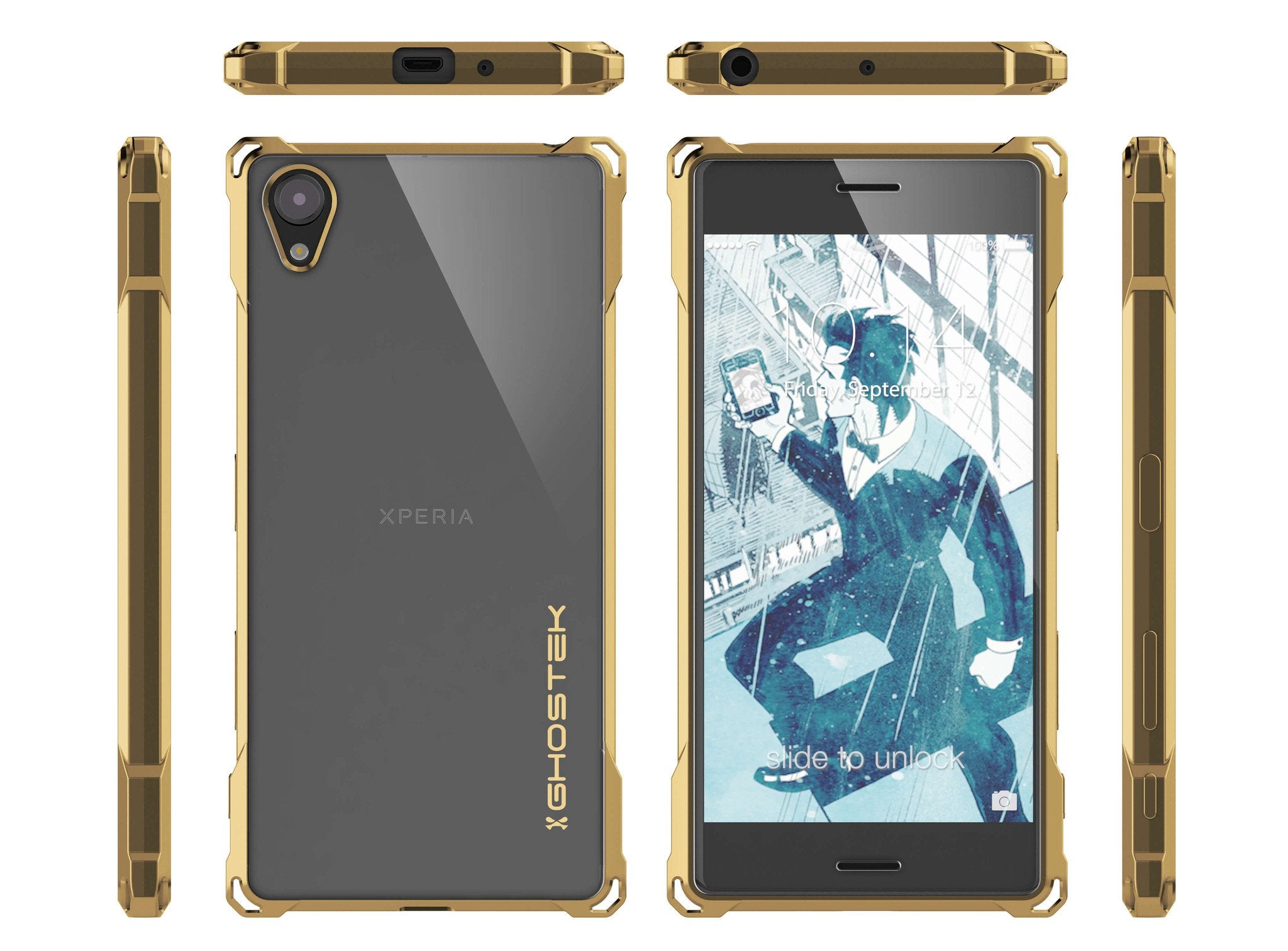 Xperia X Case, Ghostek® Covert Gold Series | Clear TPU | Warranty | Screen Protector | Ultra Fit - PunkCase NZ