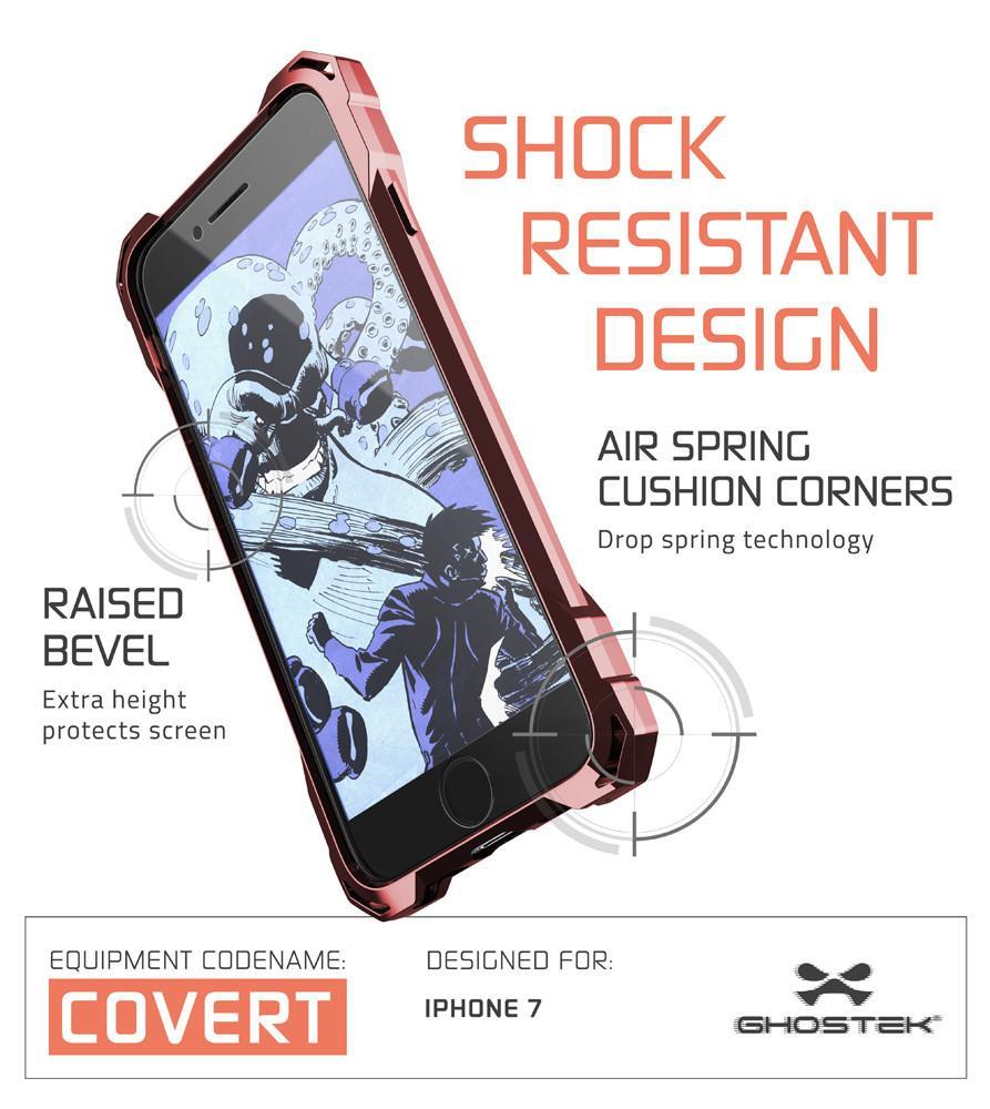 iPhone 8+ Plus Case, Ghostek® Covert Rose Pink, Premium Impact Protective Armor | Warranty - PunkCase NZ