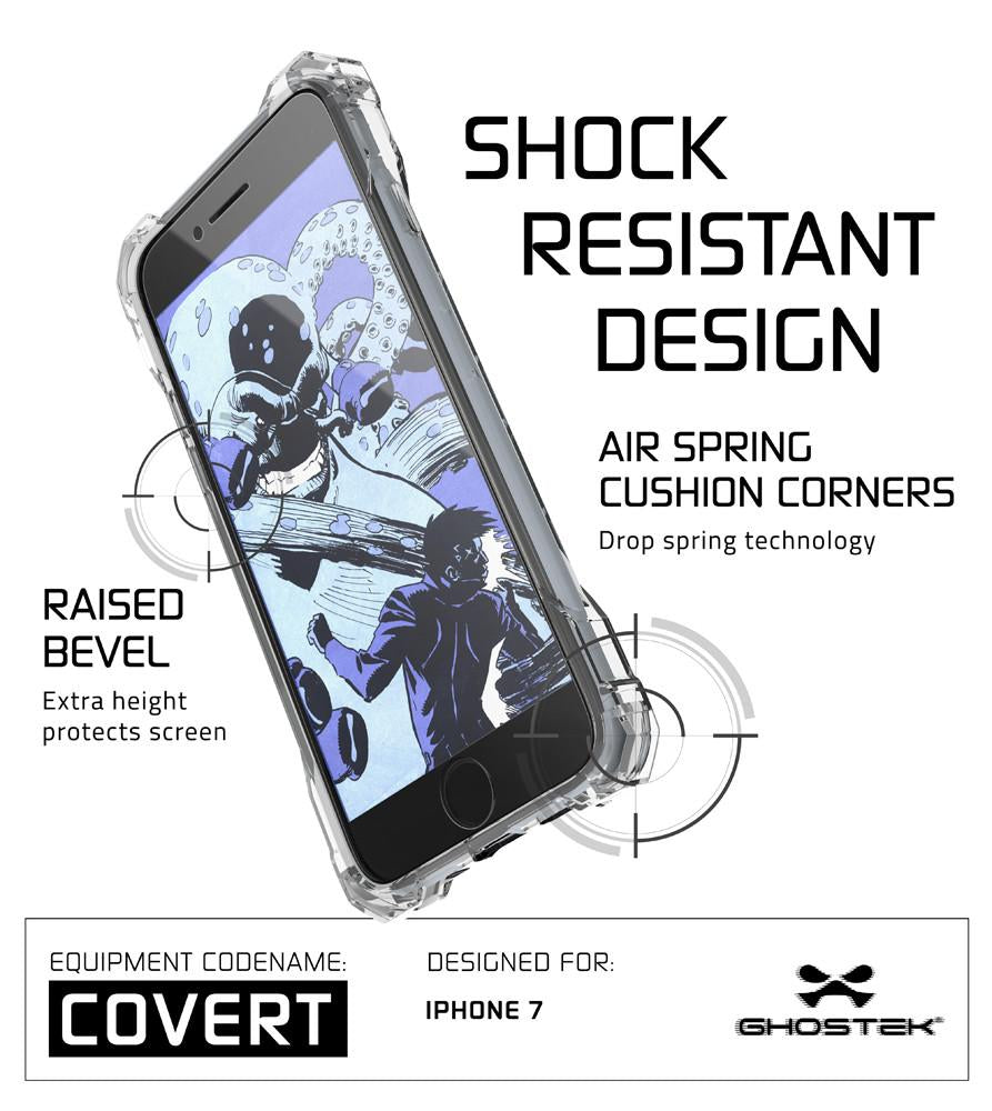 iPhone 7 Case, Ghostek® Covert Clear, Premium Impact Protective Armor | Lifetime Warranty Exchange - PunkCase NZ