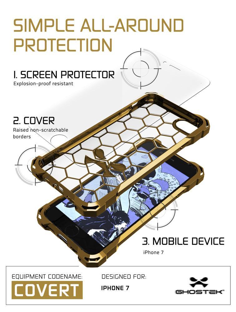 iPhone 8 Case, Ghostek® Covert Gold, Premium Impact Protective Armor | Lifetime Warranty Exchange - PunkCase NZ