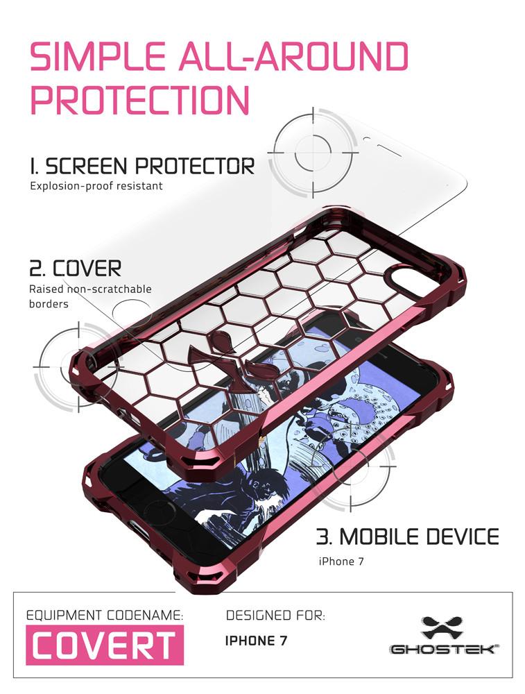 iPhone 7 Case, Ghostek® Covert Peach, Premium Impact Protective Armor | Lifetime Warranty Exchange - PunkCase NZ