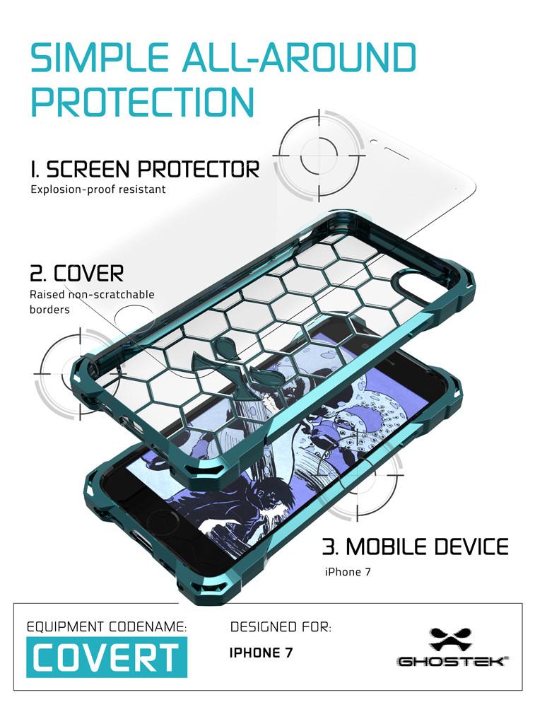 iPhone 7 Case, Ghostek® Covert Teal, Premium Impact Protective Armor | Lifetime Warranty Exchange - PunkCase NZ