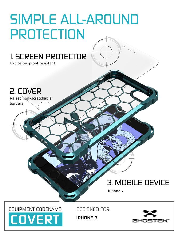 iPhone 7+ Plus Case, Ghostek® Covert Teal Premium Protective Armor | Lifetime Warranty Exchange - PunkCase NZ