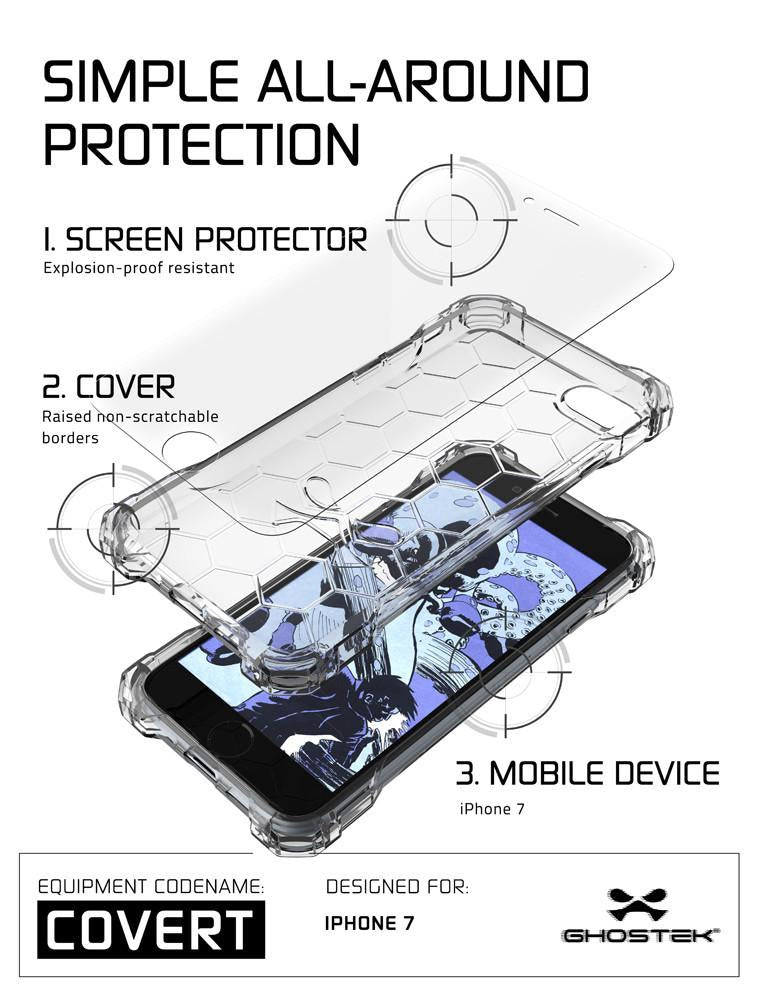 iPhone 7+ Plus Case, Ghostek® Covert Clear, Premium Impact Protective Armor | Warranty - PunkCase NZ