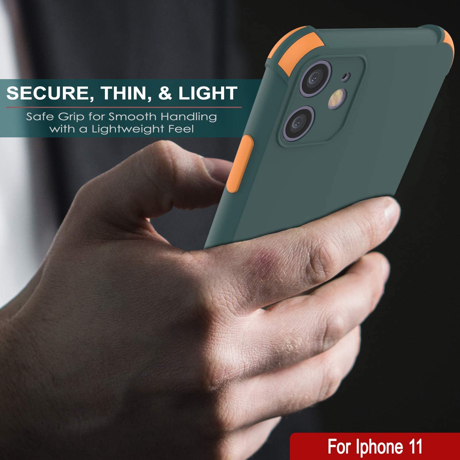 Punkcase Protective & Lightweight TPU Case [Sunshine Series] for iPhone 11 [Dark Green]