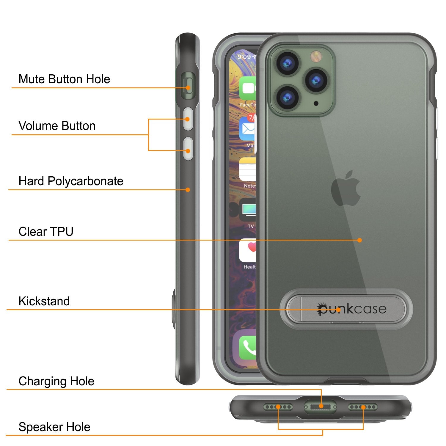 iPhone 12 Pro Max Case, PUNKcase [LUCID 3.0 Series] [Slim Fit] Protective Cover w/ Integrated Screen Protector [Grey]