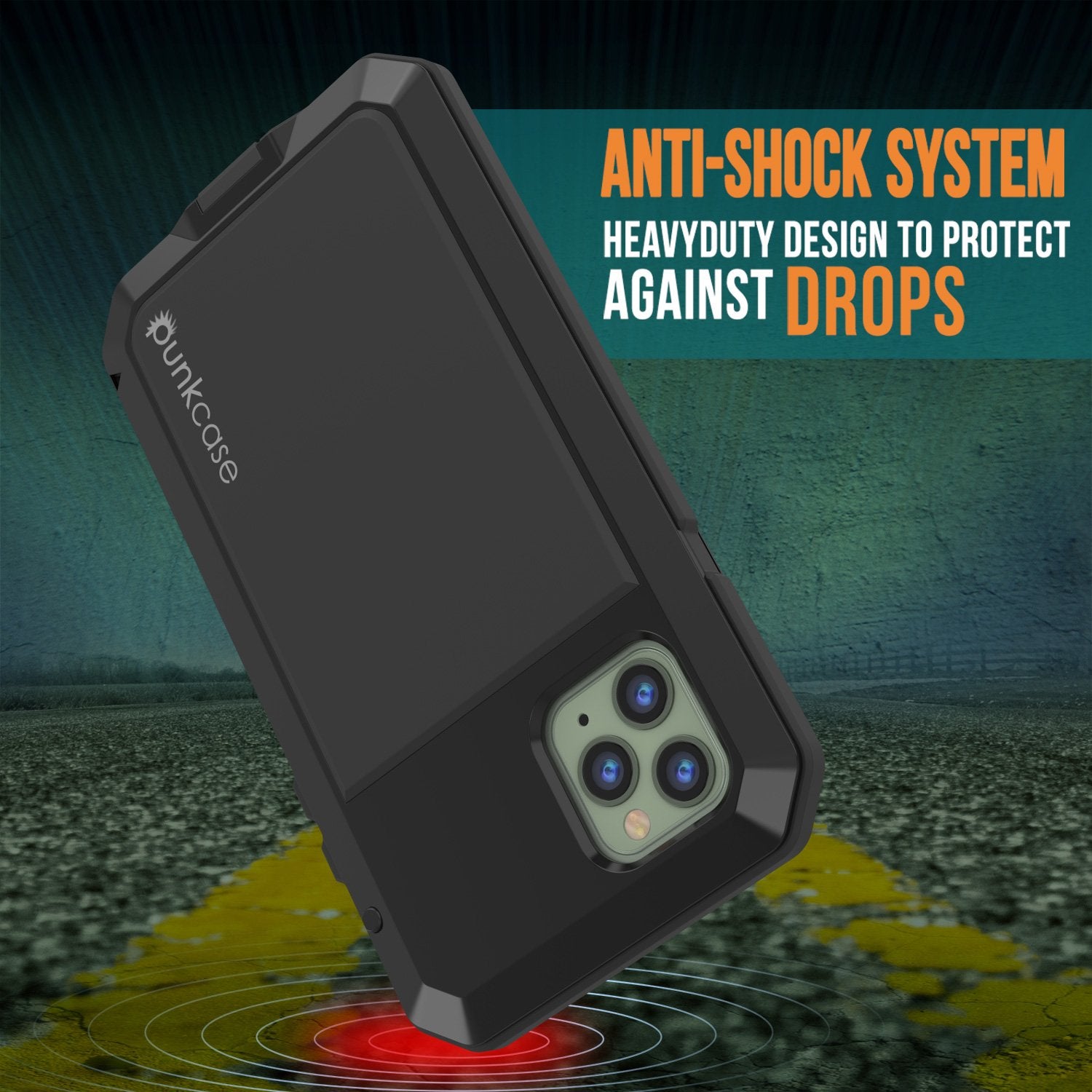 iPhone 11 Pro Max Metal Case, Heavy Duty Military Grade Armor Cover [shock proof] Full Body Hard [Black]