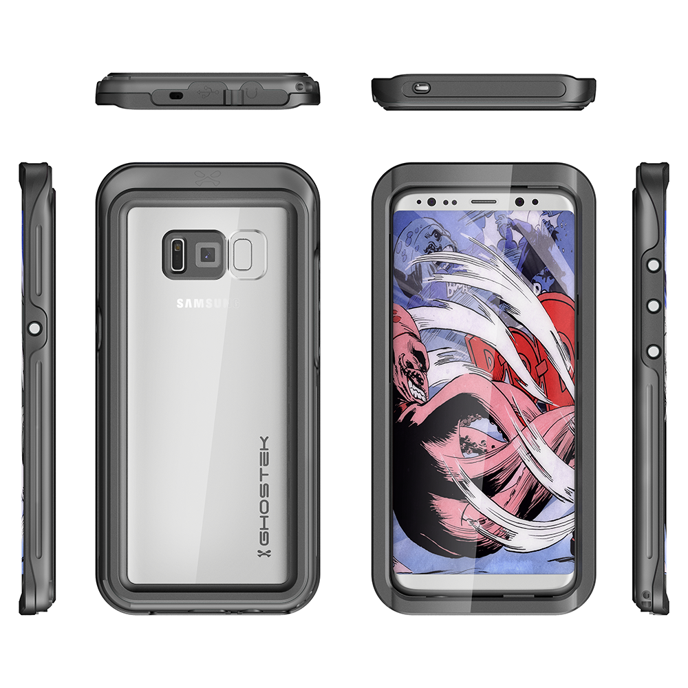 Galaxy S8 Plus Waterproof Case, Ghostek Atomic 3 Series for Galaxy S8 Plus| Underwater | Shockproof | Dirt-proof | Snow-proof | Aluminum Frame | Adventure Ready | Ultra Fit | Swimming | (Black) - PunkCase NZ