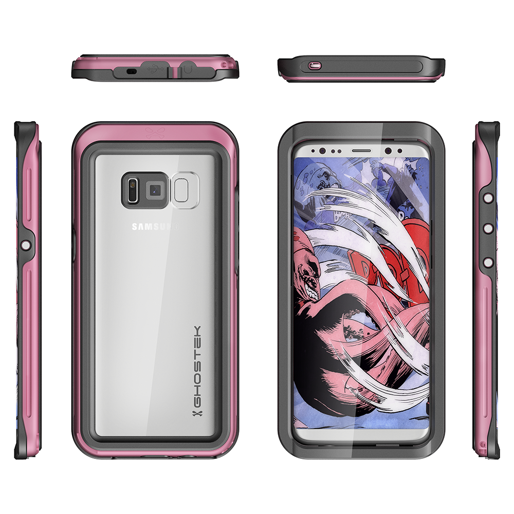 Galaxy S8 Plus Waterproof Case, Ghostek Atomic 3 Pink Series | Underwater | Adventure Ready | Ultra Fit | Swimming - PunkCase NZ