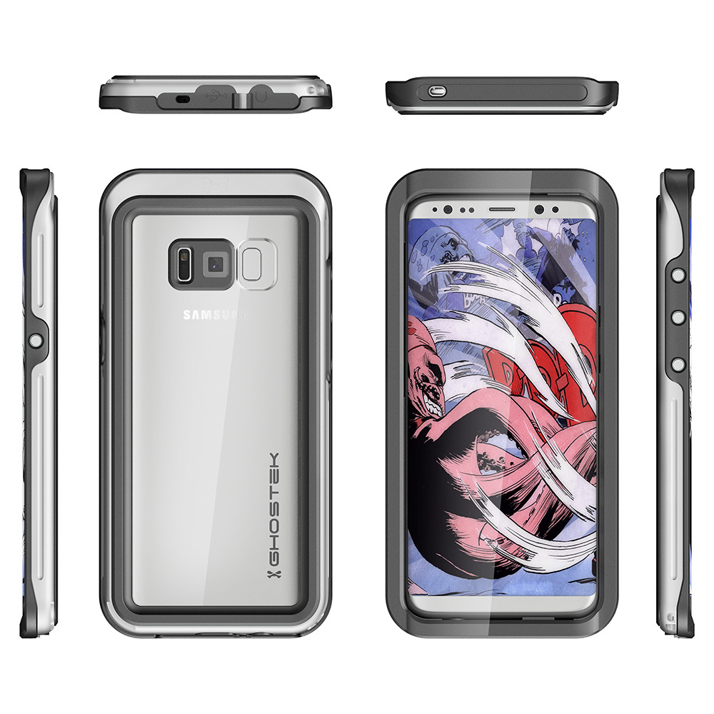 Galaxy S8 Waterproof Case, Ghostek Atomic 3 Series for Galaxy S8| Underwater | Shockproof | Dirt-proof | Snow-proof | Aluminum Frame | Adventure Ready | Ultra Fit | Swimming | (Silver) - PunkCase NZ
