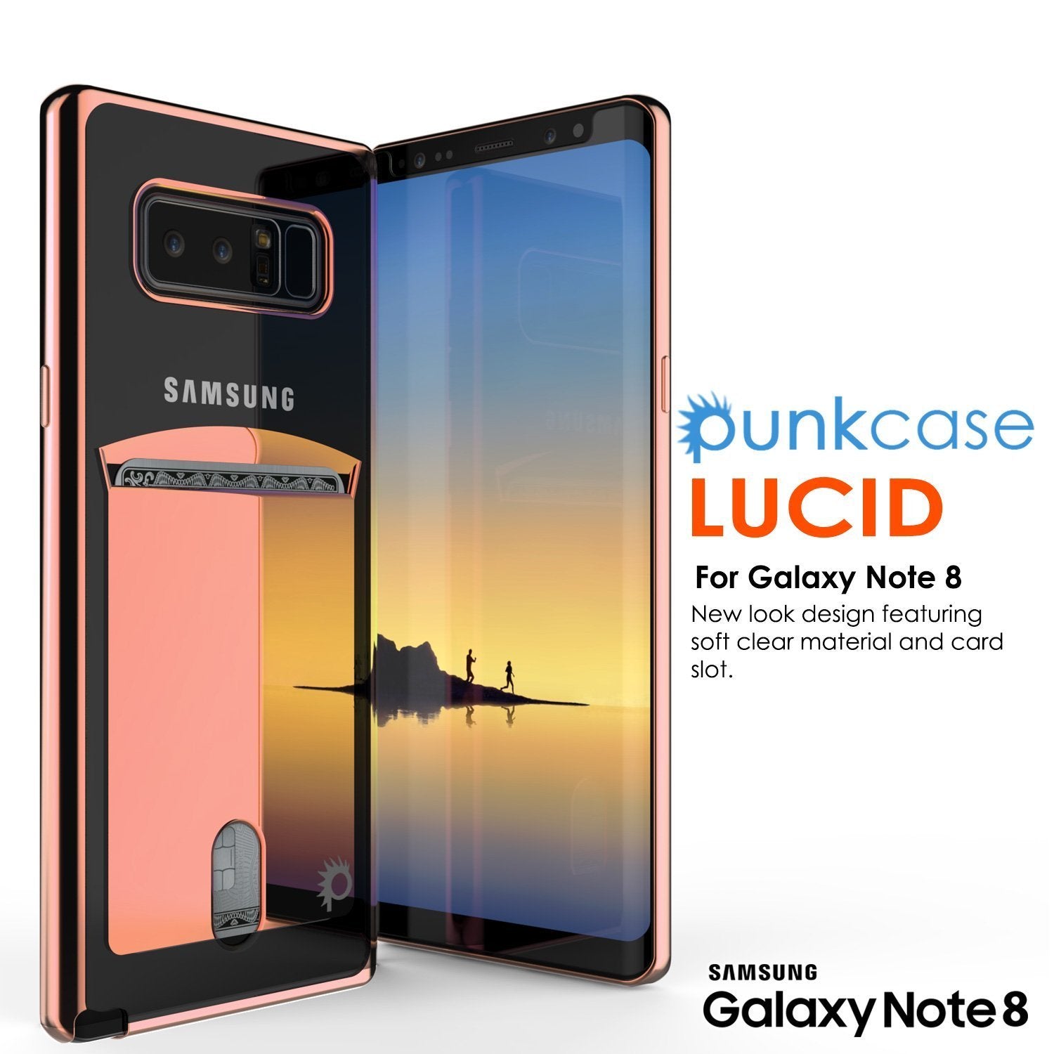 Galaxy Note 8 Case, PUNKCASE® LUCID Rose Gold Series | Card Slot | SHIELD Screen Protector - PunkCase NZ