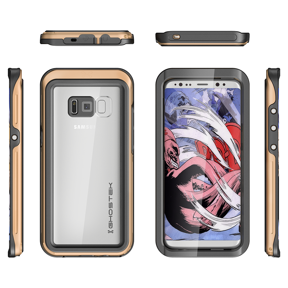 Galaxy S8 Plus Waterproof Case, Ghostek Atomic 3 Series for Galaxy S8 Plus| Underwater | Shockproof | Dirt-proof | Snow-proof | Aluminum Frame | Adventure Ready | Ultra Fit | Swimming | (Gold) - PunkCase NZ