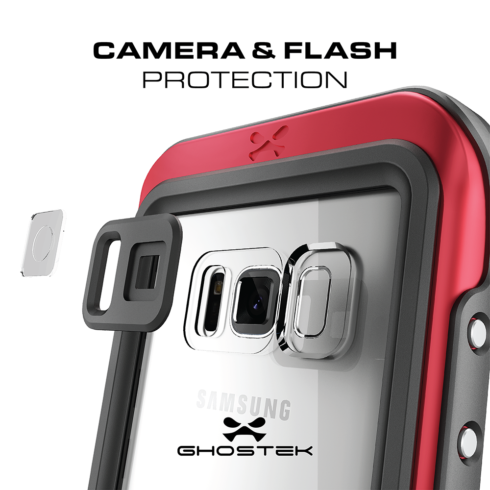 Galaxy S8 Waterproof Case, Ghostek Atomic 3 Series for Galaxy S8| Underwater | Shockproof | Dirt-proof | Snow-proof | Aluminum Frame | Adventure Ready | Ultra Fit | Swimming | (Red) - PunkCase NZ