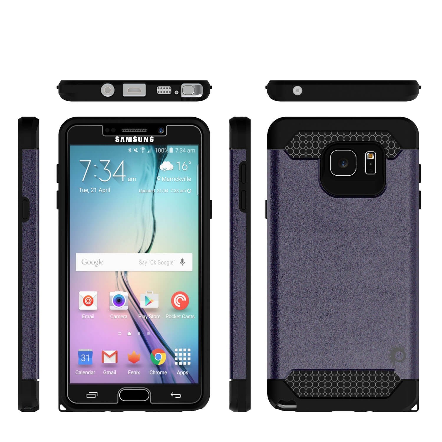 Galaxy Note 5 Case PunkCase Galactic Charcoal Series Slim Armor Soft Cover Case w/ Tempered Glass - PunkCase NZ