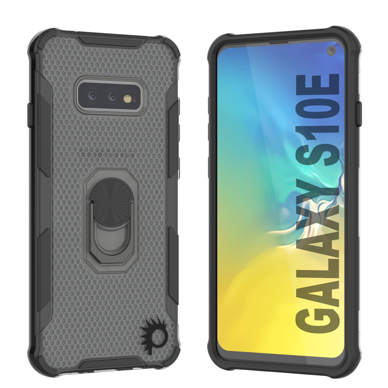 Punkcase Galaxy S10e Case [Magnetix 2.0 Series] Clear Protective TPU Cover W/Kickstand [Black]