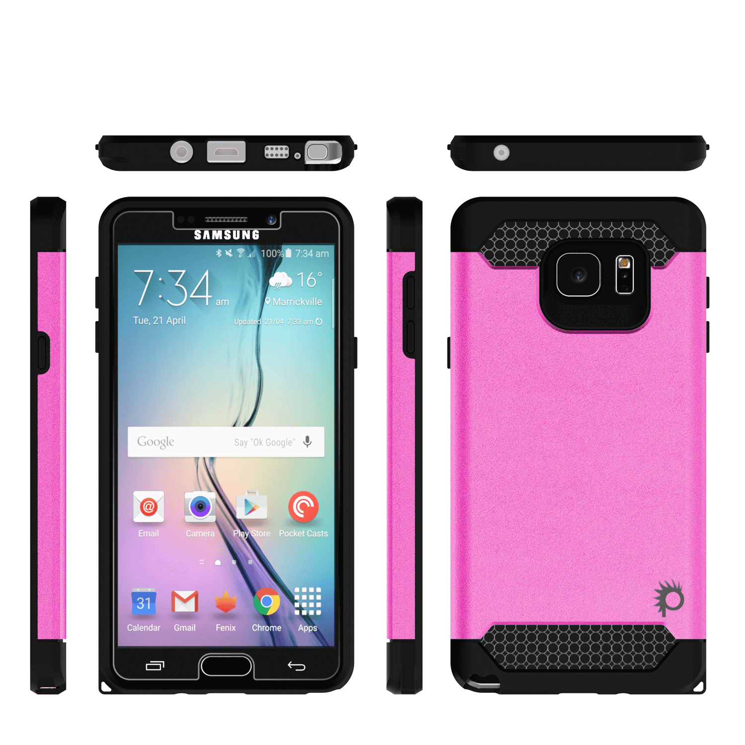 Galaxy Note 5 Case PunkCase Galactic Pink Series Slim Armor Soft Cover Case w/ Tempered Glass - PunkCase NZ