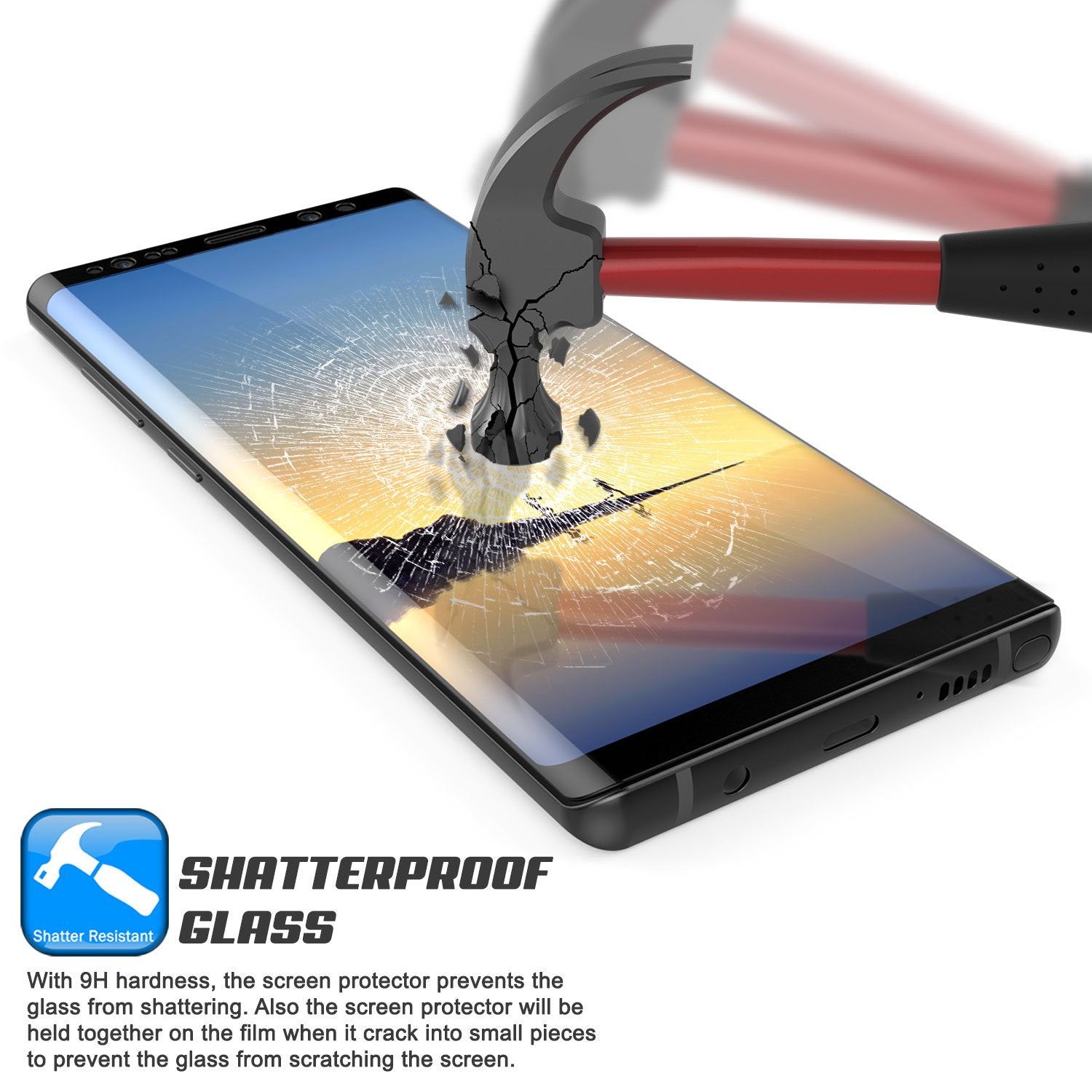 Galaxy Note 9 Black Punkcase Glass SHIELD Tempered Glass Screen Protector 0.33mm Thick 9H Glass - PunkCase NZ