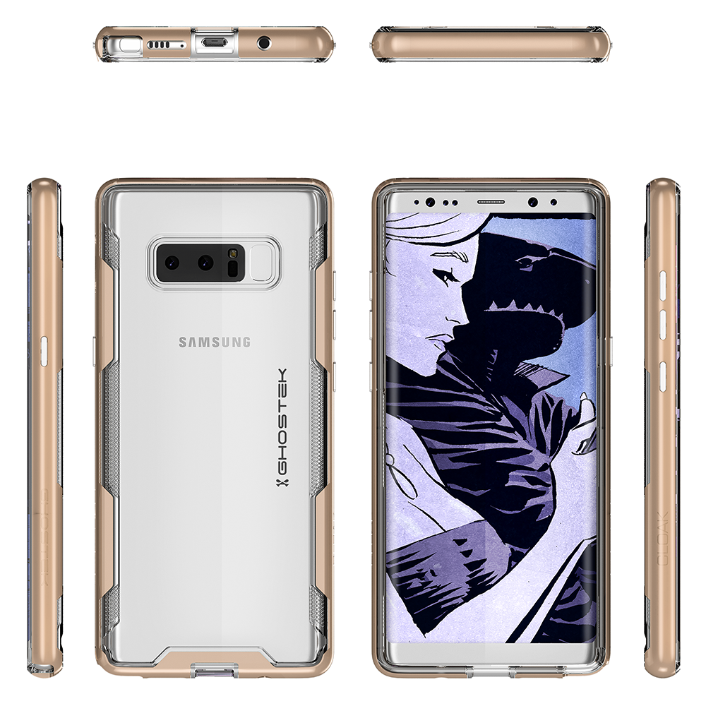 Galaxy Note 8 Case, Ghostek Cloak 3 Galaxy Note 8 Clear Transparent Bumper Case Note8 2017 | GOLD - PunkCase NZ