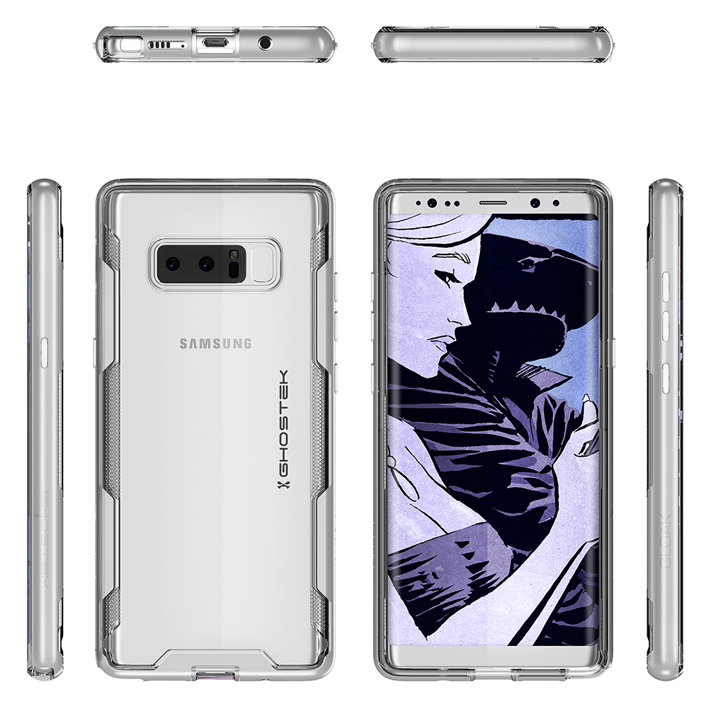 Galaxy Note 8 Case, Ghostek Cloak 3 Galaxy Note 8 Clear Transparent Bumper Case Note8 2017 | SILVER - PunkCase NZ