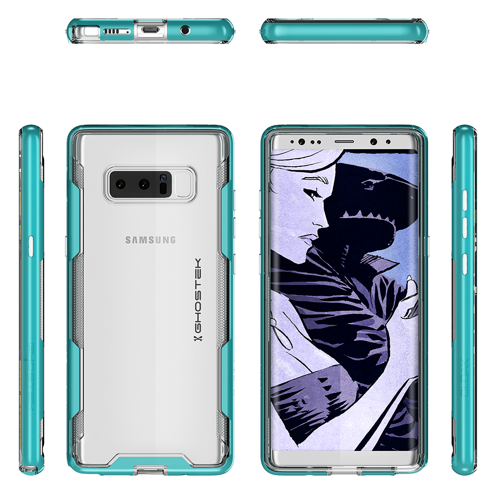 Galaxy Note 8 Case, Ghostek Cloak 3 Galaxy Note 8 Clear Transparent Bumper Case Note8 2017 | TEAL - PunkCase NZ