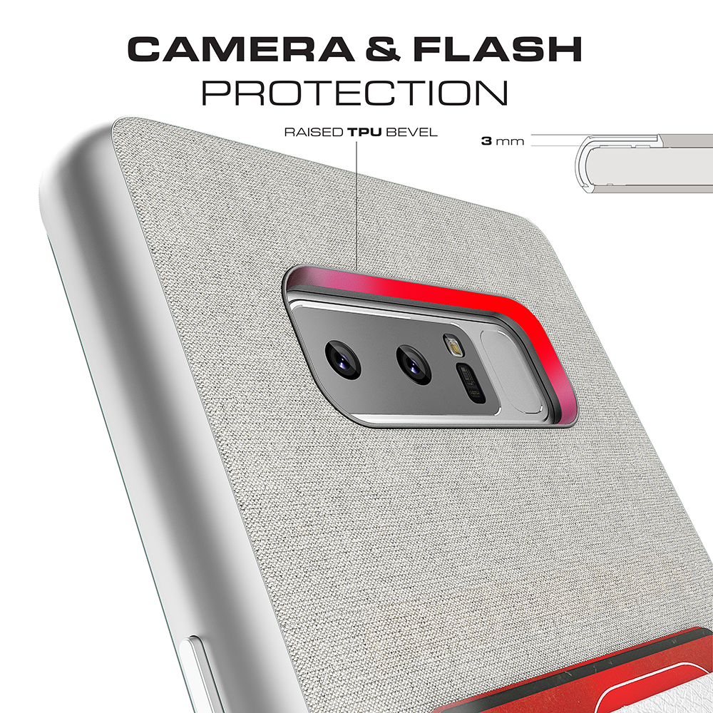 Galaxy Note 8 Case, Ghostek Exec 2 Slim Hybrid Impact Wallet Case for Samsung Galaxy Note 8 Armor | Silver - PunkCase NZ