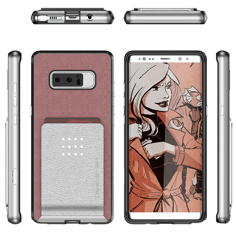 Galaxy Note 8 Case, Ghostek Exec 2 Slim Hybrid Impact Wallet Case for Samsung Galaxy Note 8 Armor | Pink - PunkCase NZ