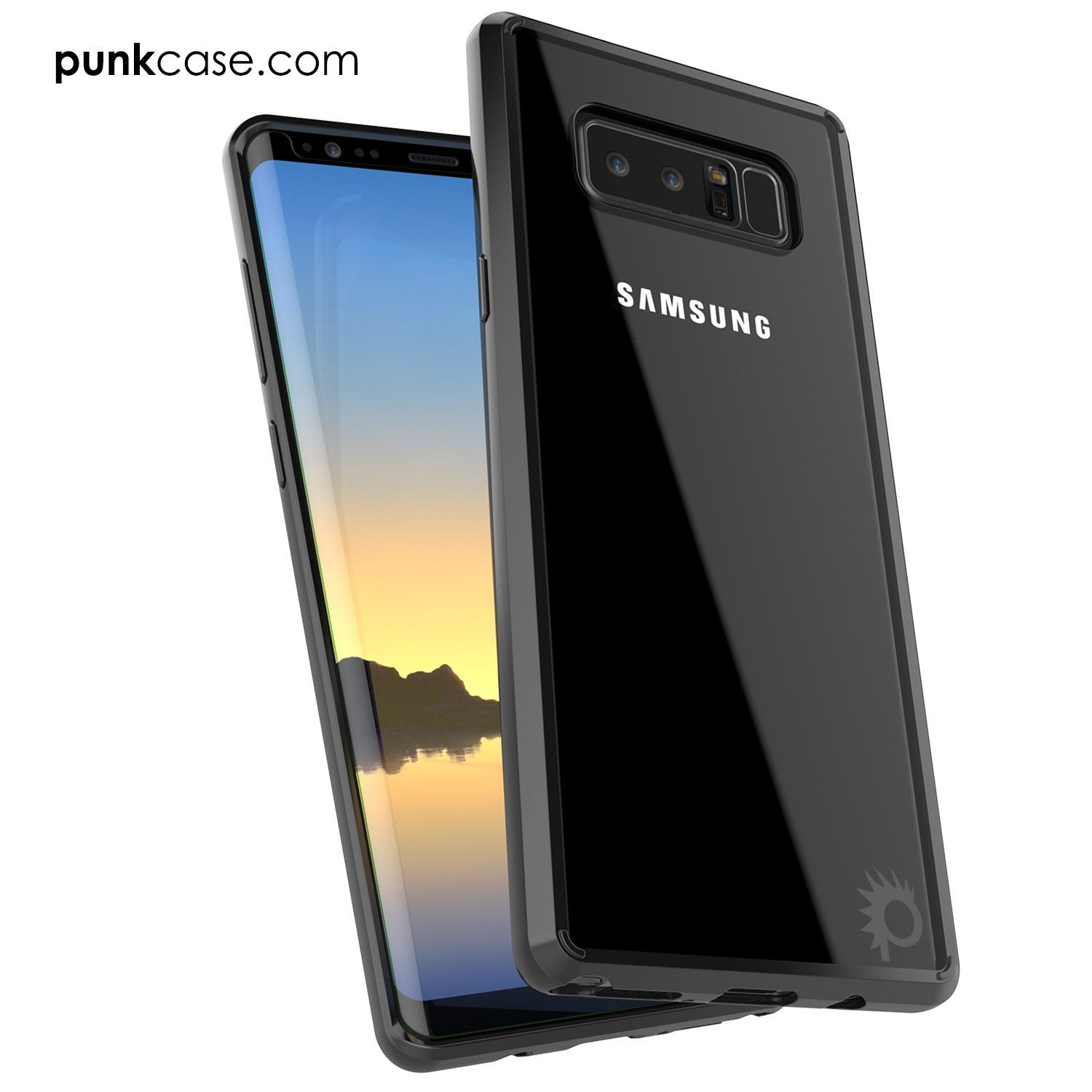 Galaxy Note 8 Case, PunkCase [LUCID 2.0 Series] [Slim Fit] [Clear Back] Armor Cover w/Integrated Anti-Shock System [Black] - PunkCase NZ
