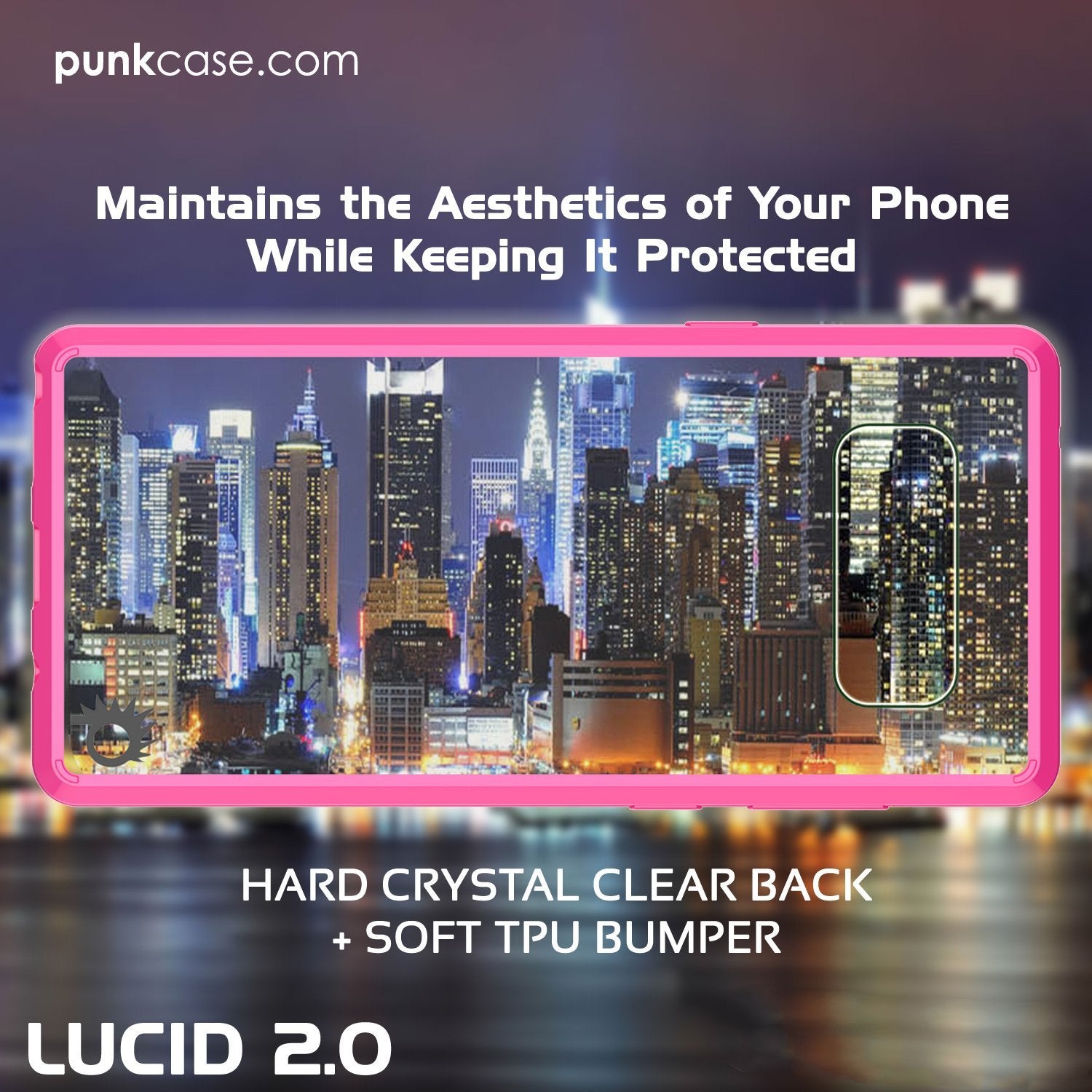Galaxy Note 8 Case, PUNKcase [LUCID 2.0 Series] [Slim Fit] Armor Cover w/Integrated Anti-Shock System & PUNKSHIELD Screen Protector [Pink] - PunkCase NZ