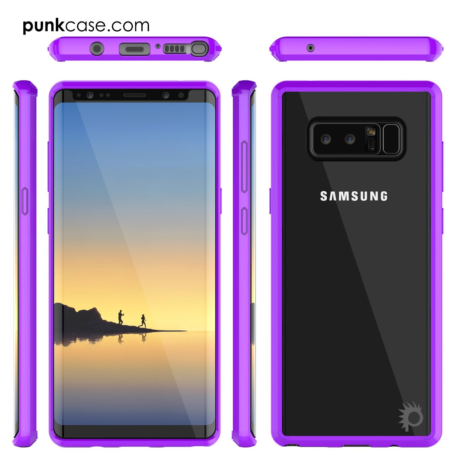 Galaxy Note 8 Case, PUNKcase [LUCID 2.0 Series] [Slim Fit] Armor Cover w/Integrated Anti-Shock System & PUNKSHIELD Screen Protector [Purple] - PunkCase NZ