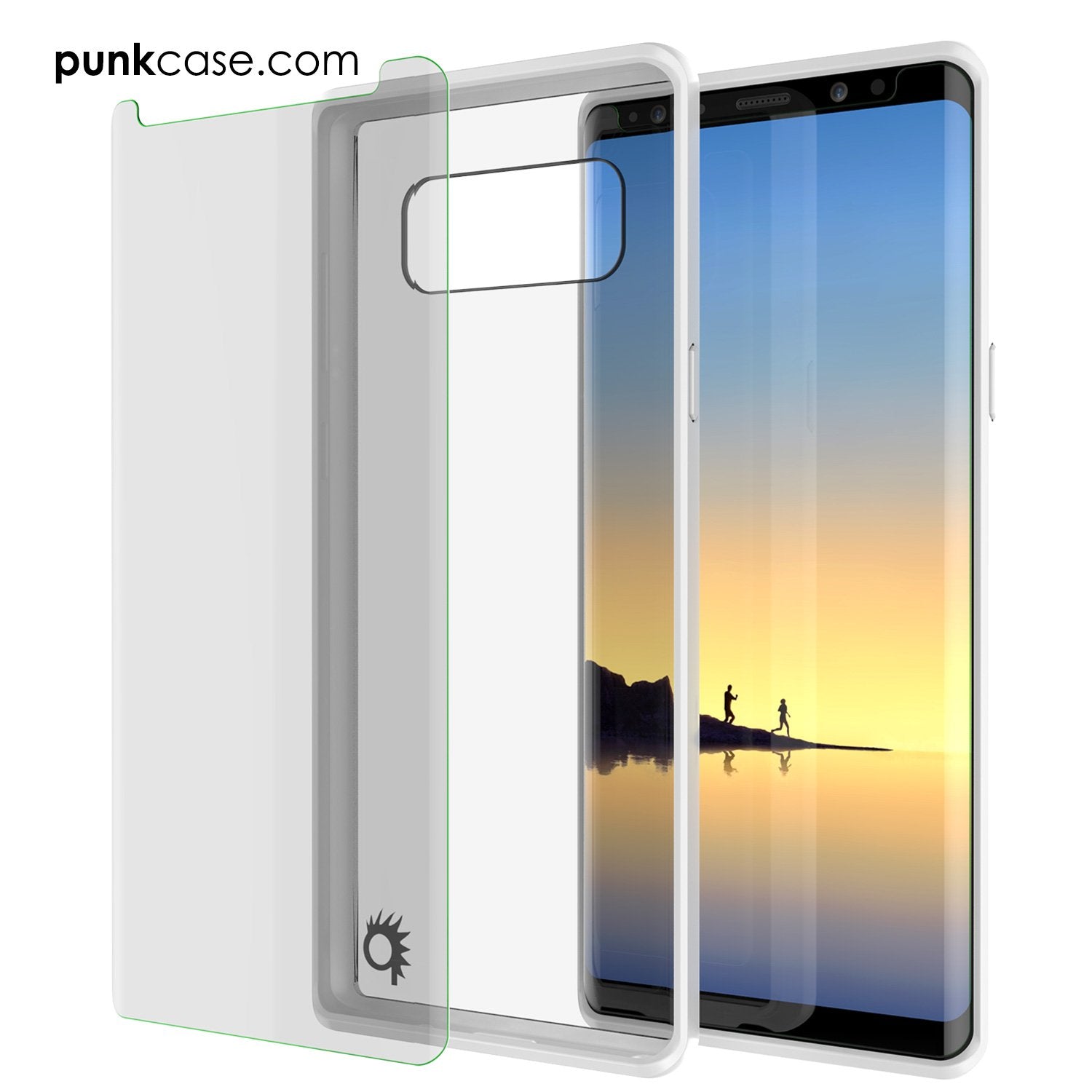 Galaxy Note 8 Case, PUNKcase [LUCID 2.0 Series] [Slim Fit] Armor Cover w/Integrated Anti-Shock System & PUNKSHIELD Screen Protector [White] - PunkCase NZ