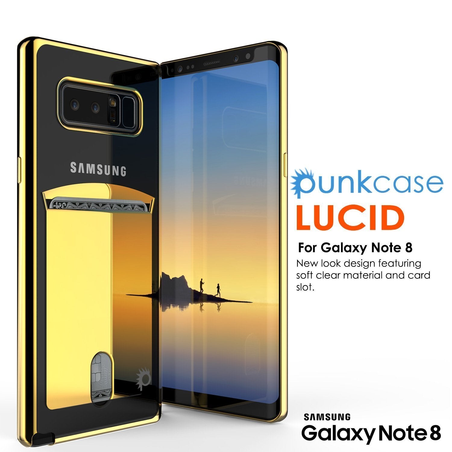 Galaxy Note 8 Case, PUNKCASE® LUCID Gold Series | Card Slot | SHIELD Screen Protector | Ultra fit - PunkCase NZ