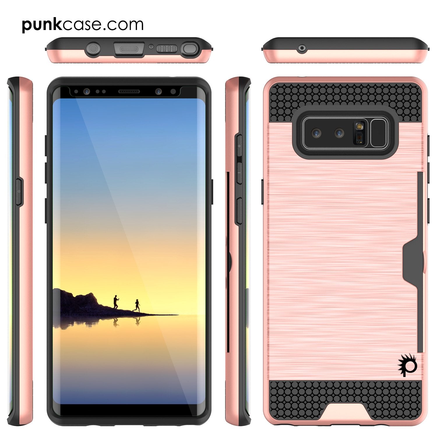 Galaxy Note 8 Case, PUNKcase [SLOT Series] Slim Fit with Screen Protector for Samsung Note 8 [Rose] - PunkCase NZ