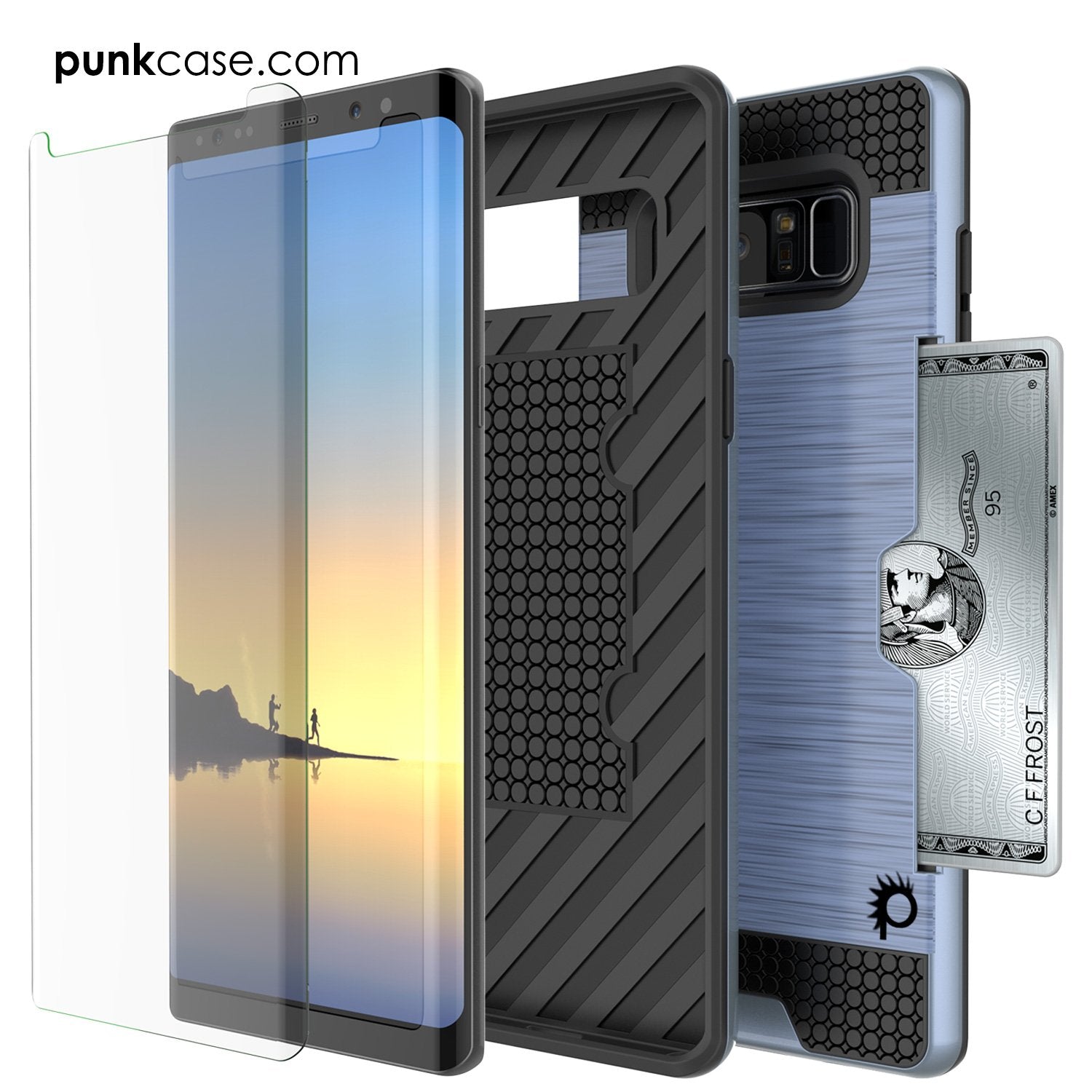 Galaxy Note 8 Case, PUNKcase [SLOT Series] Slim Fit with Screen Protector for Samsung Note 8 [Navy] - PunkCase NZ