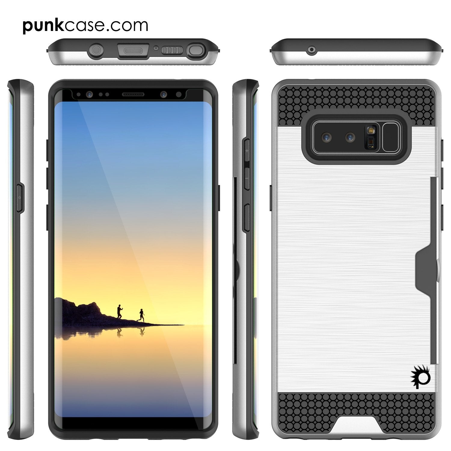Galaxy Note 8 Case, PUNKcase [SLOT Series] Slim Fit with Screen Protector for Samsung Note 8 [Silver] - PunkCase NZ
