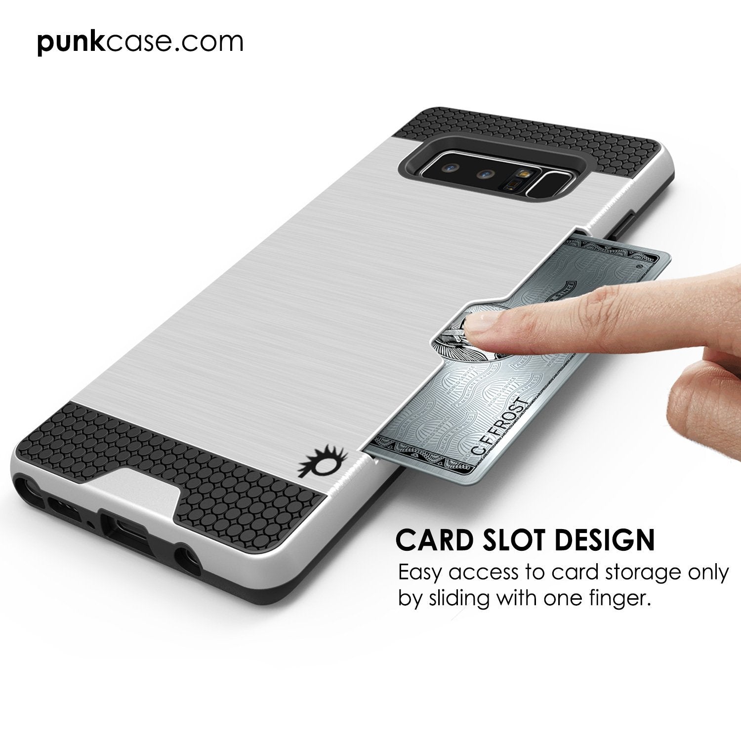 Galaxy Note 8 Case, PUNKcase [SLOT Series] Slim Fit with Screen Protector for Samsung Note 8 [Silver] - PunkCase NZ