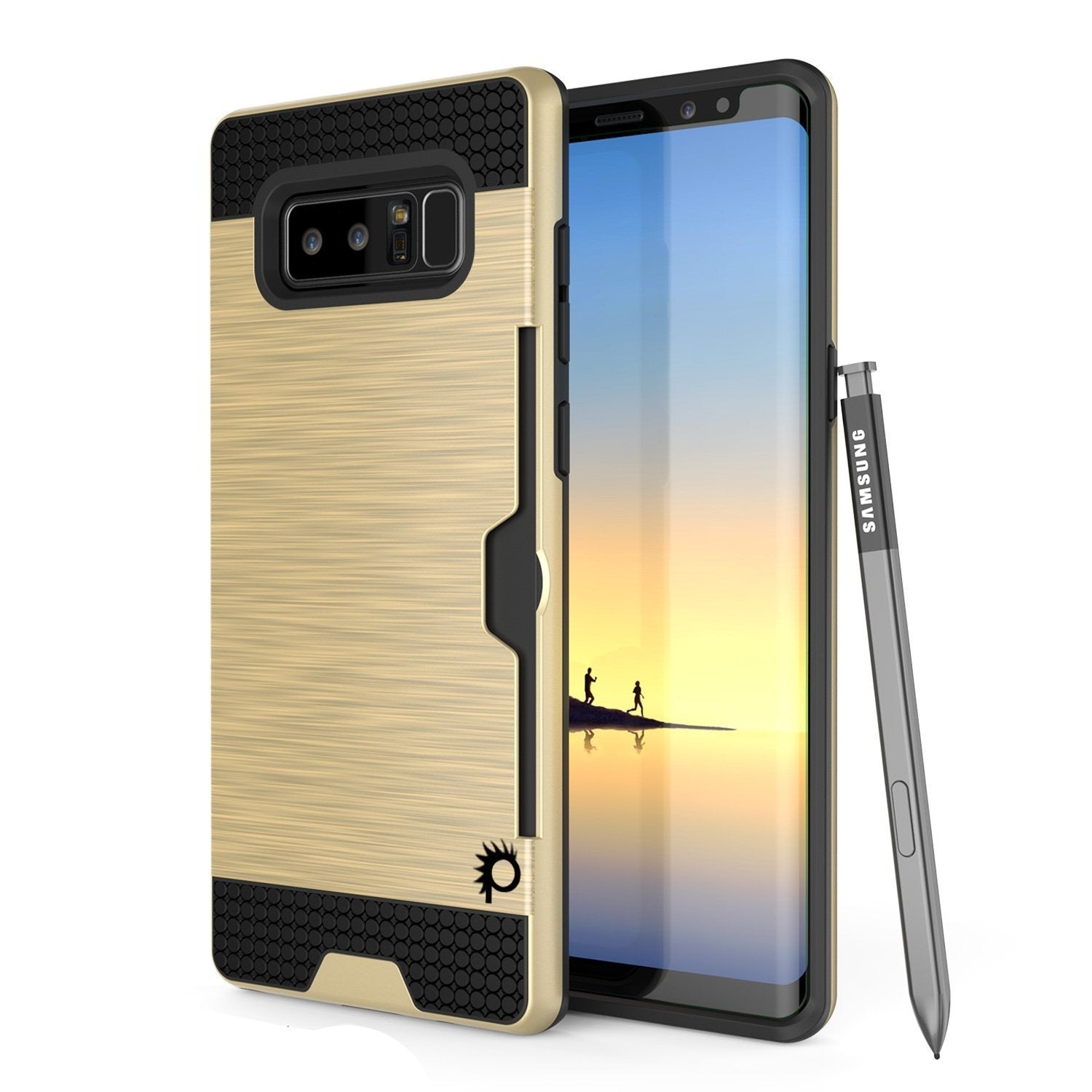 Galaxy Note 8 Case, PUNKcase [SLOT Series] Slim Fit  Samsung Note 8 [Gold]