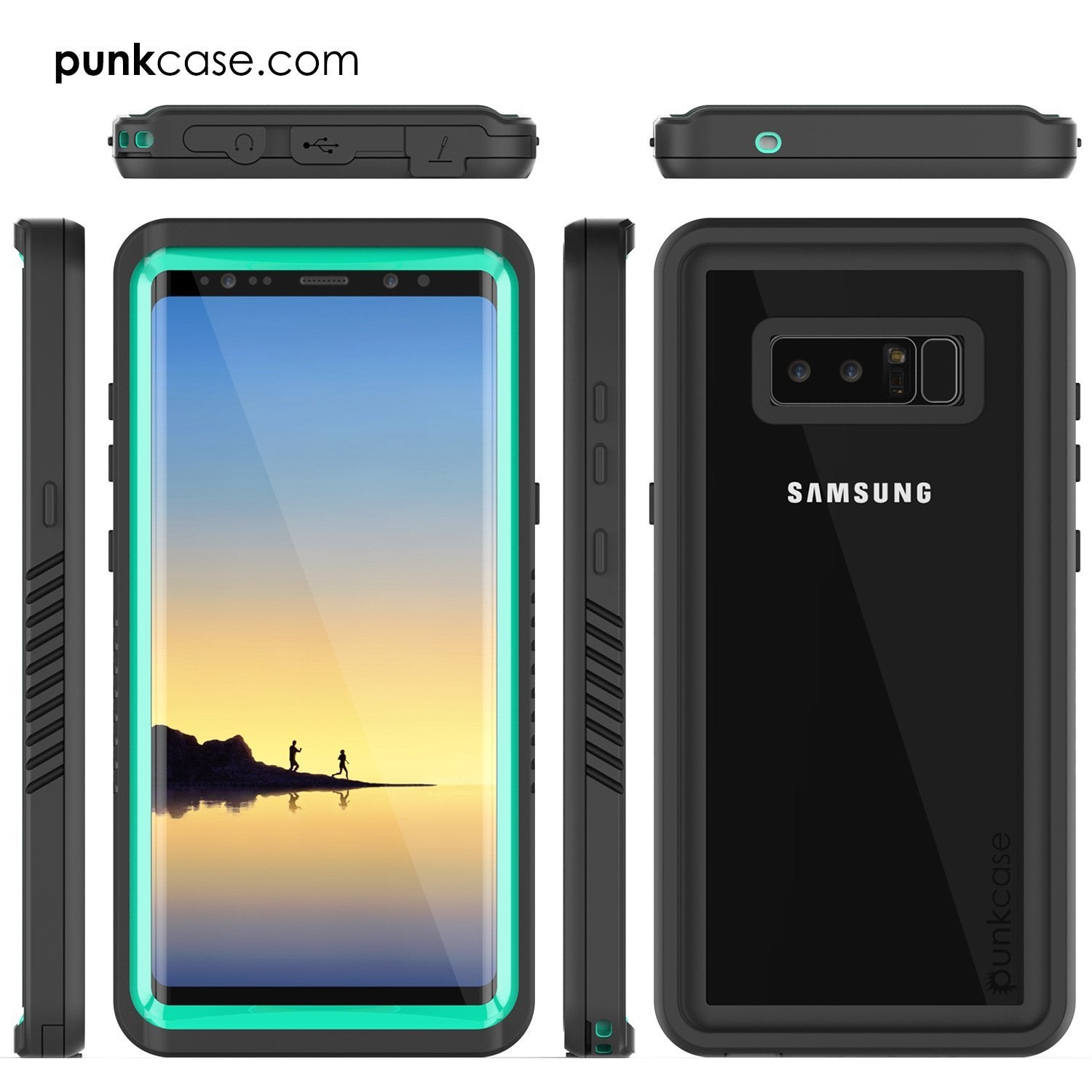 Galaxy Note 8 Case, Punkcase [Extreme Series] [Slim Fit] [IP68 Certified] [Shockproof] Armor Cover W/ Built In Screen Protector [Teal] - PunkCase NZ