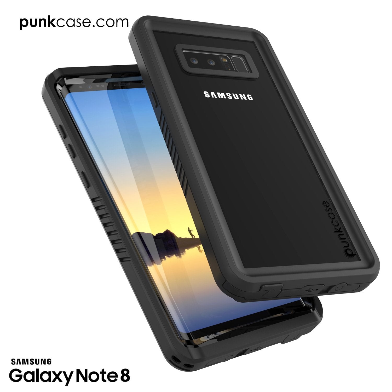 Galaxy Note 8 Case, Punkcase [Extreme Series] [Slim Fit] [IP68 Certified] [Shockproof] Armor Cover W/ Built In Screen Protector [Black] - PunkCase NZ