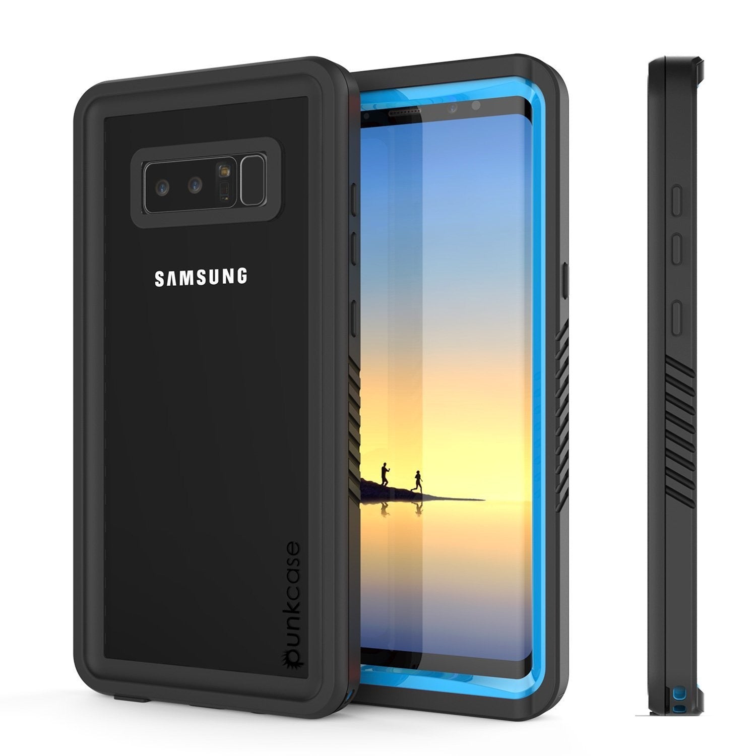 Galaxy Note 8 Case, Punkcase [Extreme Series] [Slim Fit] [IP68 Certified] [Shockproof] Armor Cover W/ Built In Screen Protector [Light Blue] - PunkCase NZ