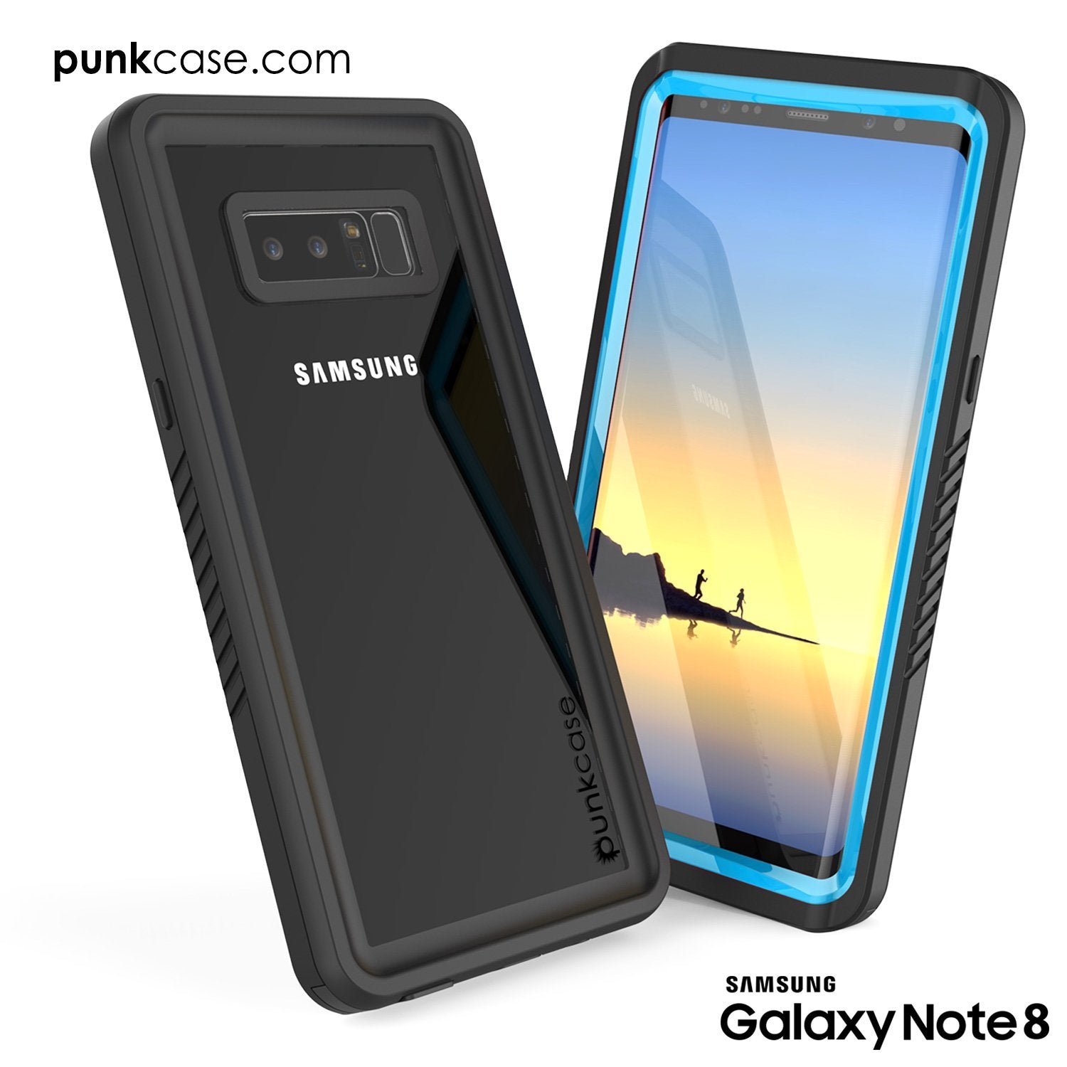 Galaxy Note 8 Case, Punkcase [Extreme Series] [Slim Fit] [IP68 Certified] [Shockproof] Armor Cover W/ Built In Screen Protector [Light Blue] - PunkCase NZ