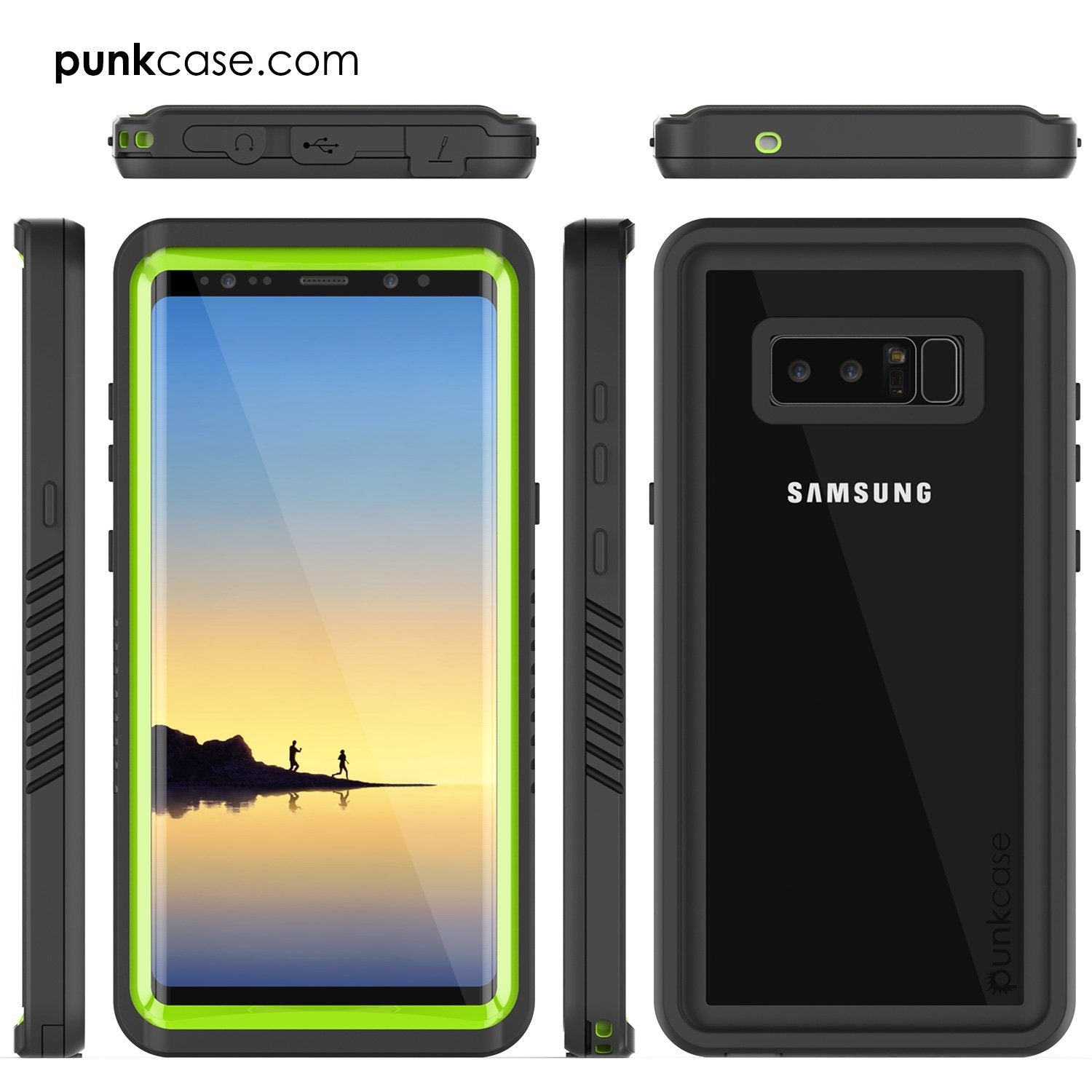 Galaxy Note 8 Case, Punkcase [Extreme Series] [Slim Fit] [IP68 Certified] [Shockproof] Armor Cover W/ Built In Screen Protector [Light Green] - PunkCase NZ