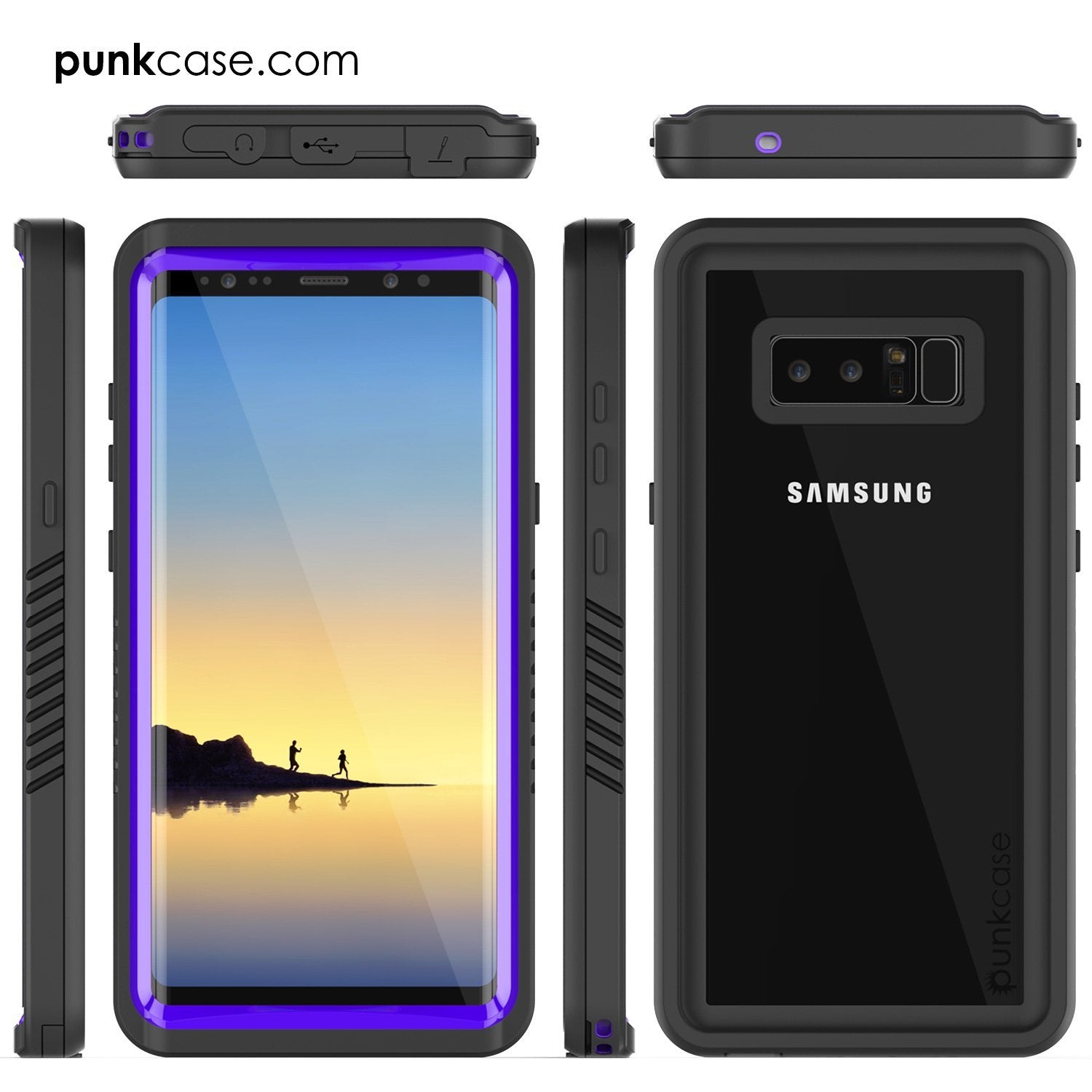 Galaxy Note 8 Case, Punkcase [Extreme Series] [Slim Fit] [IP68 Certified] [Shockproof] Armor Cover W/ Built In Screen Protector [Purple] - PunkCase NZ