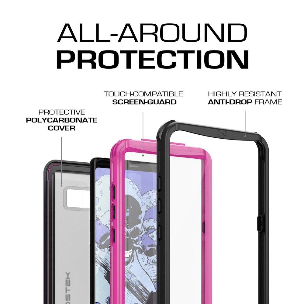 Galaxy Note 8, Ghostek Nautical Series Waterproof Case for Samsung Galaxy Note 8 Heavy Duty | Pink - PunkCase NZ