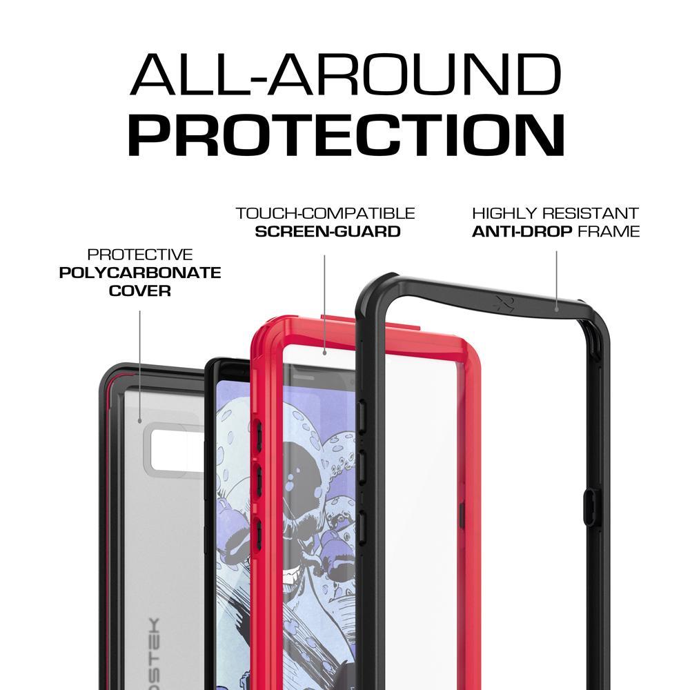 Galaxy Note 8, Ghostek Nautical Series  for Galaxy Note 8 Rugged Waterproof Case | RED - PunkCase NZ
